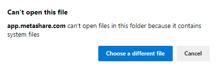 Can’t open files in this folder because it contains system files