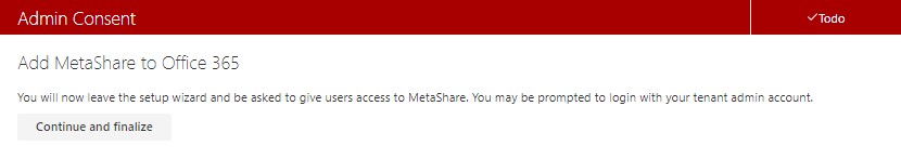 MetaShare activation - step 3