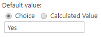 The default value for a choice column