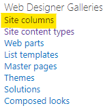 The link to site columns