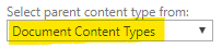 Select a parent content type from
