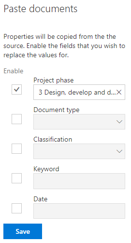 MetaShare's multiple document property form