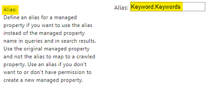Provide the managed property an "Alias"