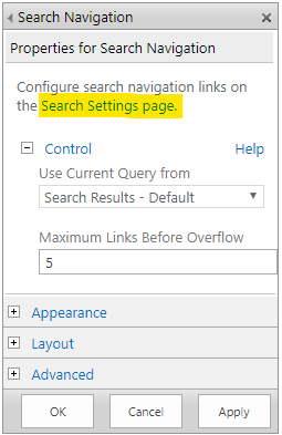 Click on the "Search Settings page" link